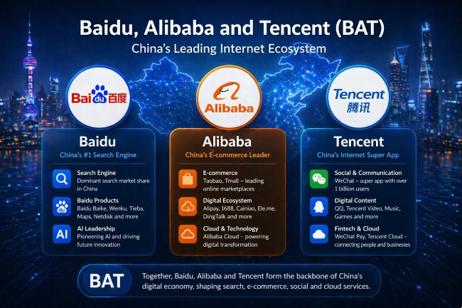 Baidu, Alibaba and Tencent (BAT)